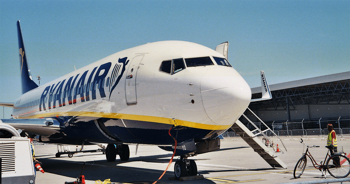 Avião da Ryanair em Frankfurt Hahn