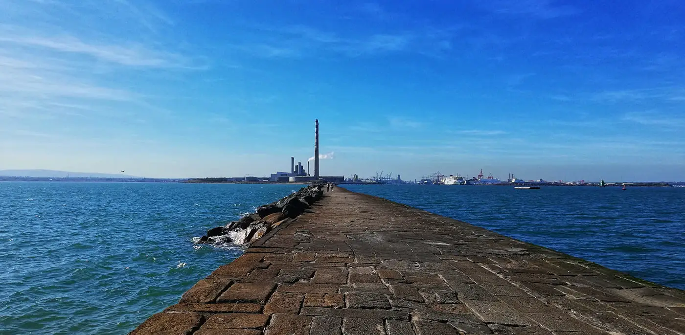 A vista do Farol de Poolbeg