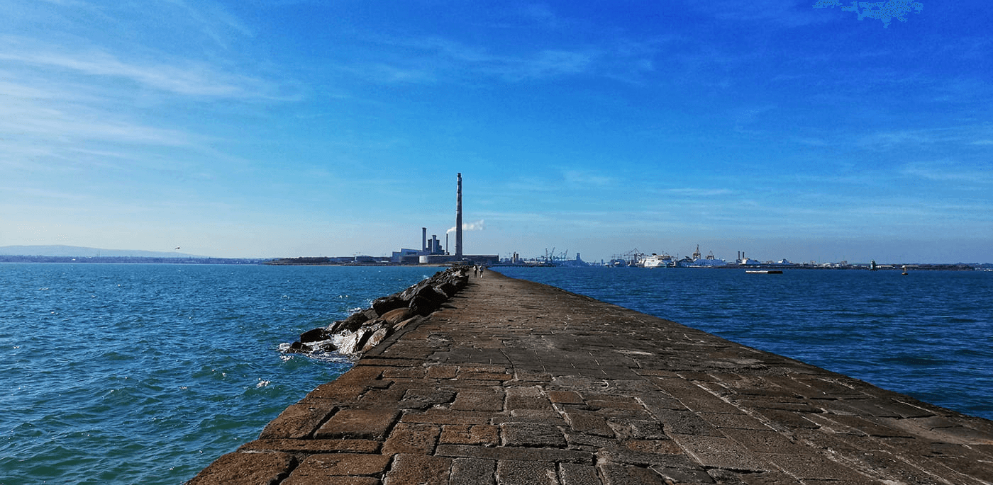 A vista do Farol de Poolbeg