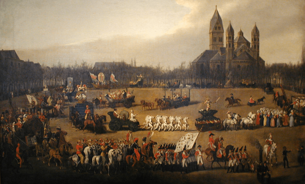 O primeiro Rosenmontagszug em 1863